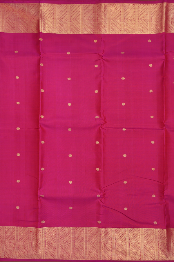 Kanchipuram Silk Saree In Berry Purple With Floral Buttas