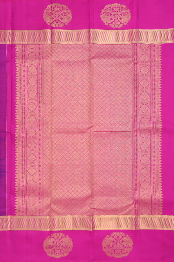Kanchipuram Silk Saree In Purple With Chevron Design