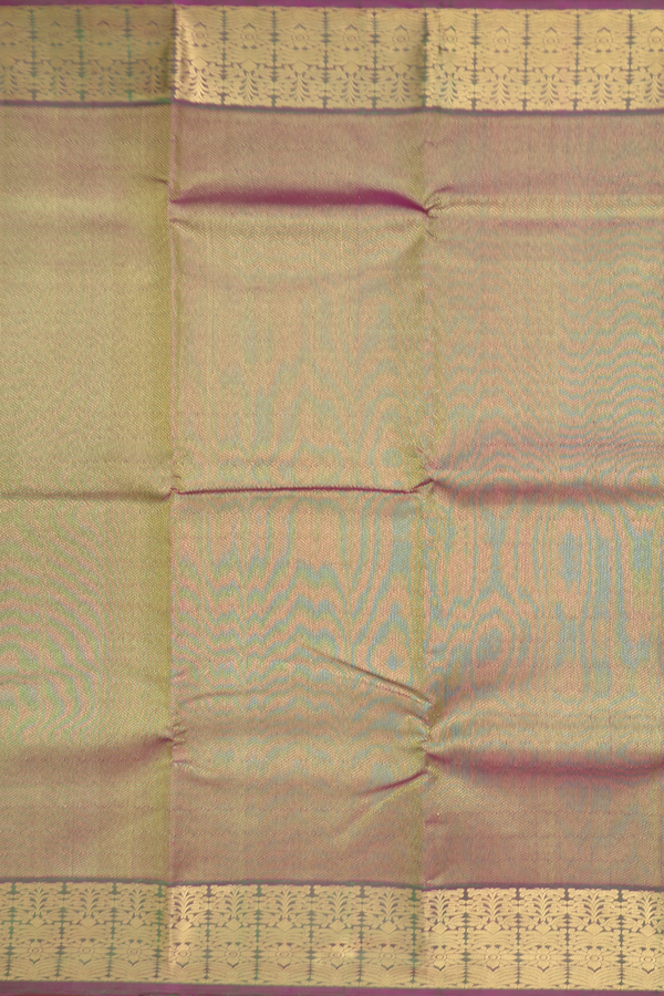 Kanchipuram Silk Saree In Dual Tone With Chevron Design