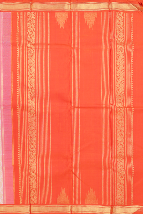 Kanchipuram Silk Saree In Ivory With Zari Buttas