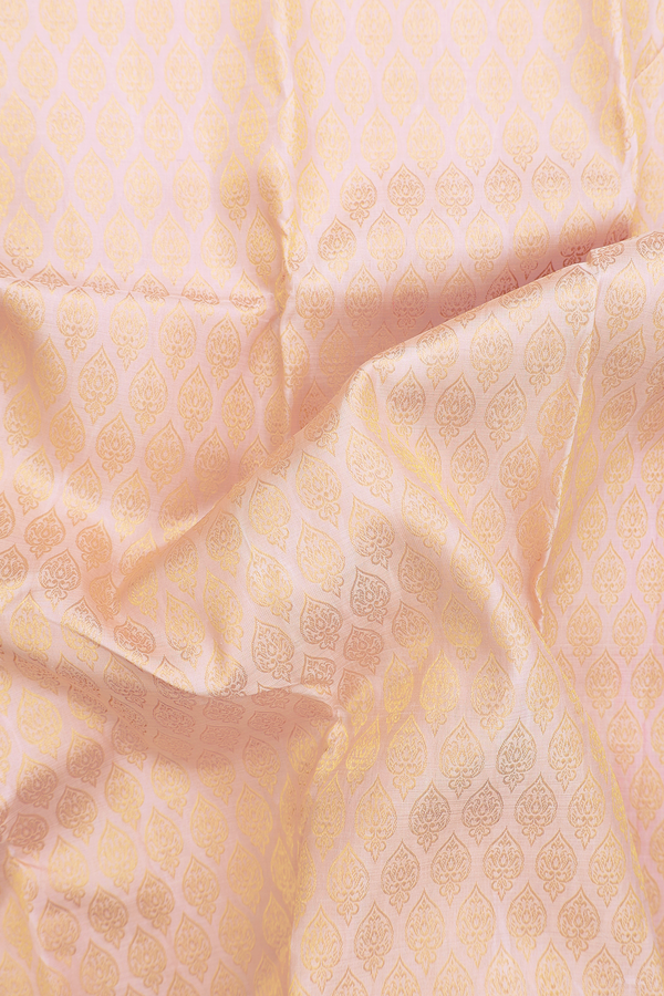 Kanchipuram Silk Saree In Ivory With Zari Buttas