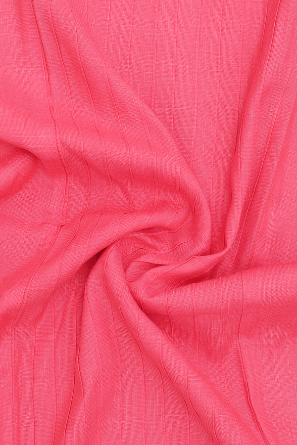 Chinese Neck Stripes Design Pink Linen Long Kurta