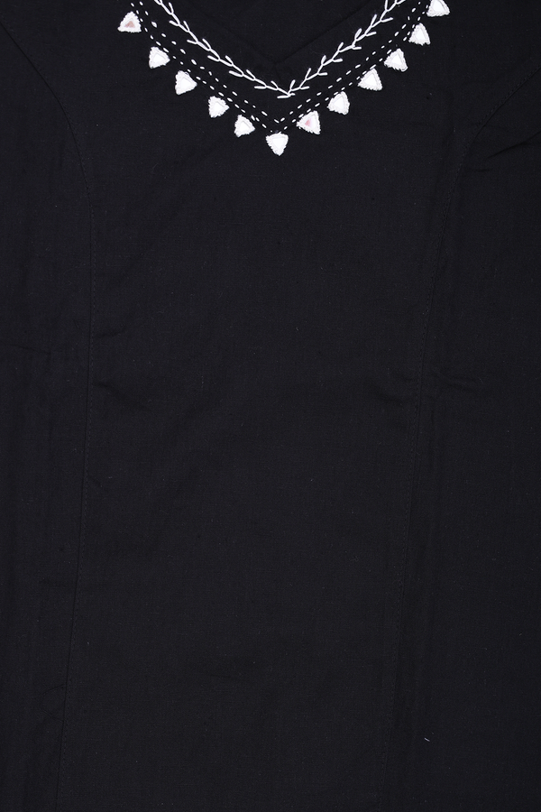 Sweet Heart Neack Plain Black Cotton Salwar Set