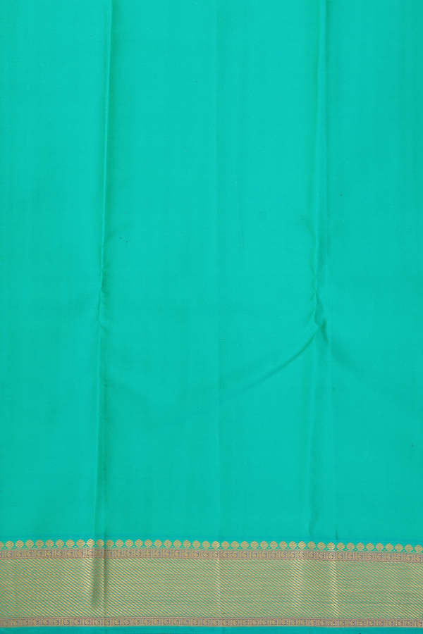 Kanchipuram Silk Saree In Mint Green With Zari Buttis