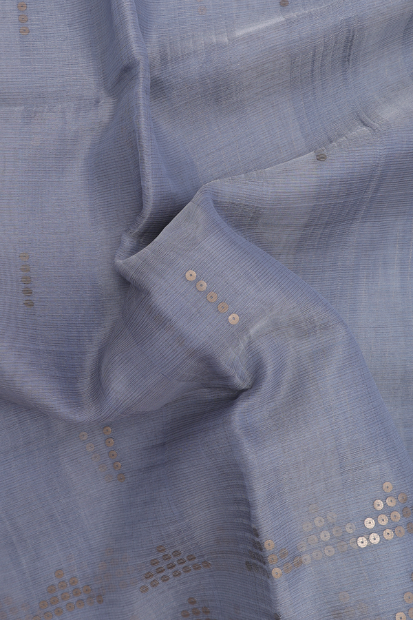 Bailu Silk Saree In Blue With Chamki Work