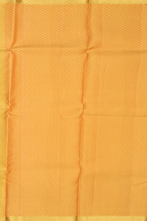 Kanchipuram Silk Saree In Yellow With Jacquard Pattern