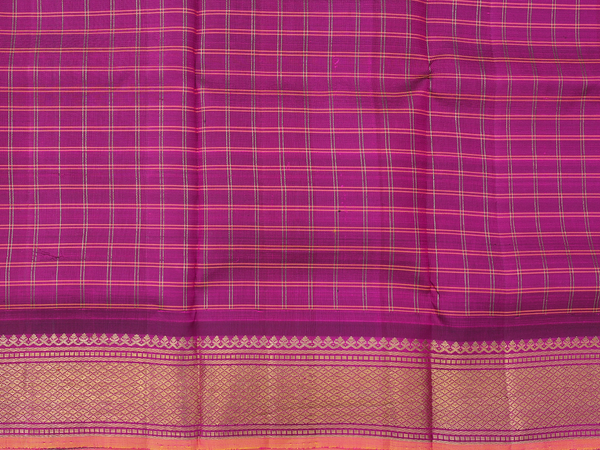Checks Design Royal Blue Kanchipuram Pavadai Sattai Material