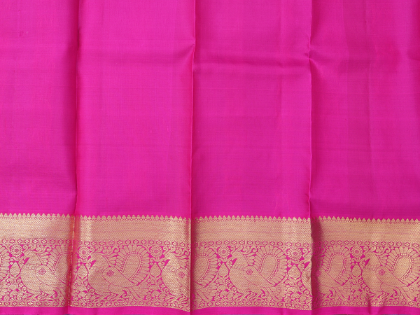Zari Buttas Sea Green Kanchipuram Silk Pavadai Sattai Material