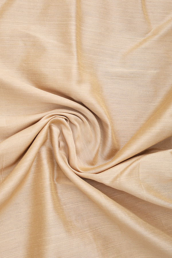 Chinese Collar Plain Tan Brown Semi Raw Silk Short Kurta