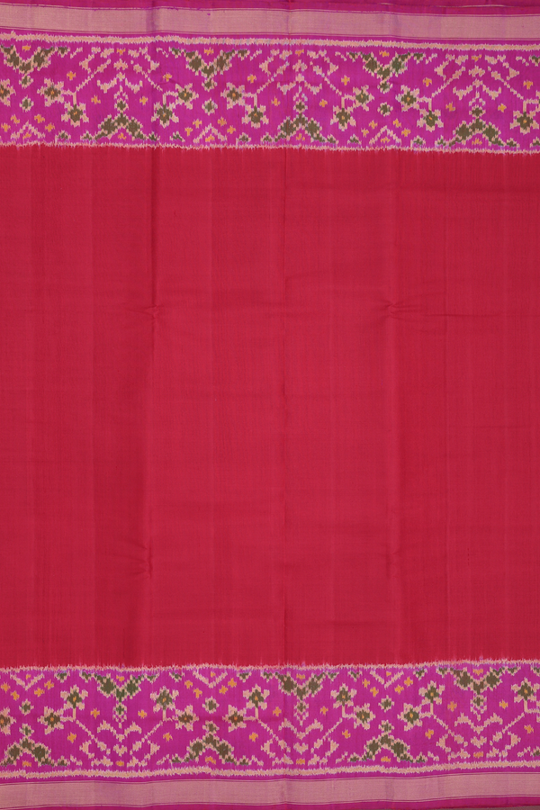 Patola Silk Saree In Purple Rose With Ikat Design