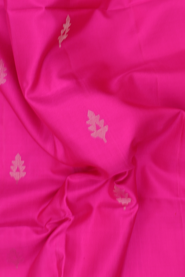 Soft Silk Saree In Magenta With Zari Buttas