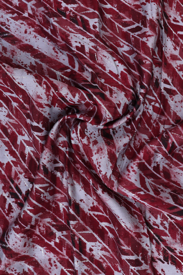 Printed Design Red Rayon Cotton Salwar Set