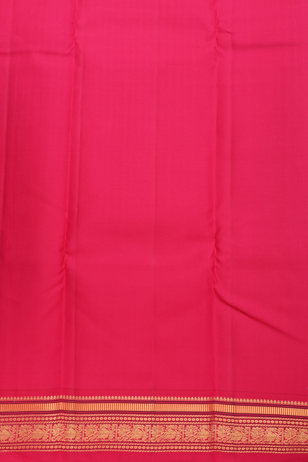 Kanchipuram Silk Saree In Parrot Green With Zari Buttas