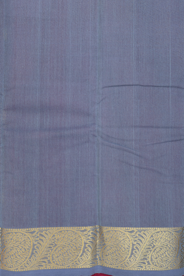 Chettinadu Cotton Saree In Burgundy Red With Floral Buttas