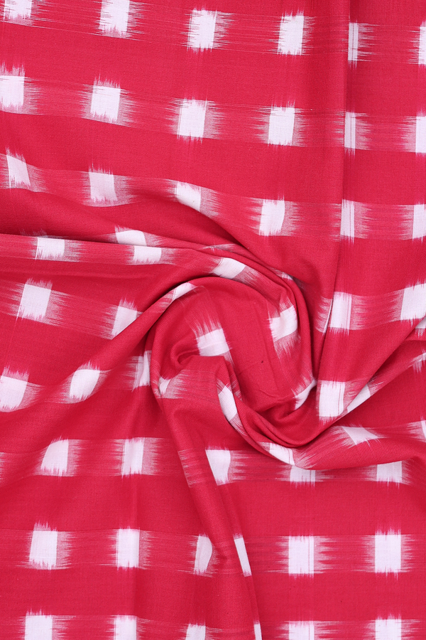 Ikat Buttas Chilli Red Pochampally Cotton Dupatta