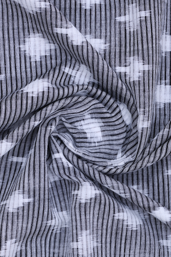Ikat Buttas Grey Pochampally Cotton Dupatta