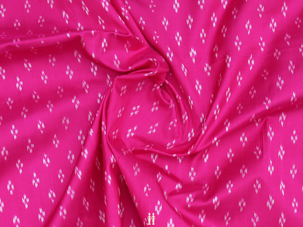 Ikat Buttas Magenta Pochampally Silk Blouse Material