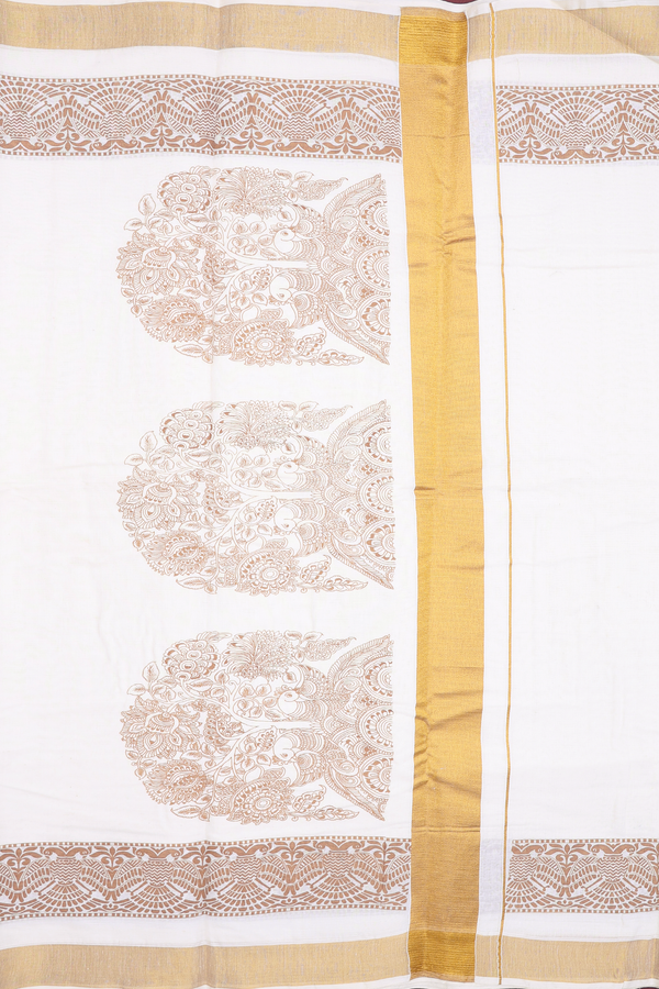 Iruthalai Pakshi Border White Onam Collection