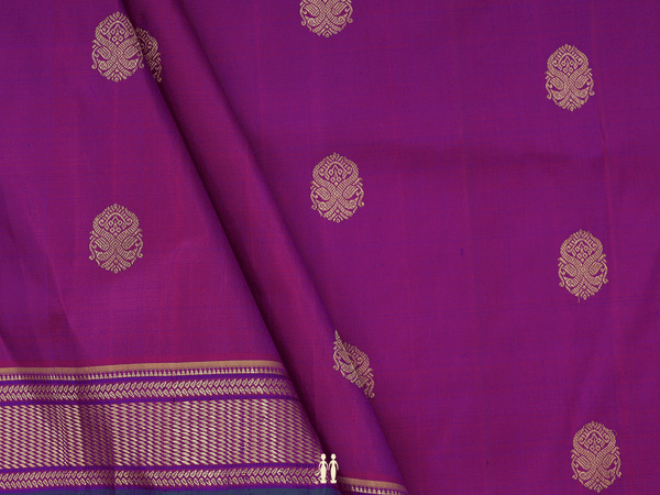 Iruthalai Pakshi Buttas Purple Kanchipuram Blouse Material