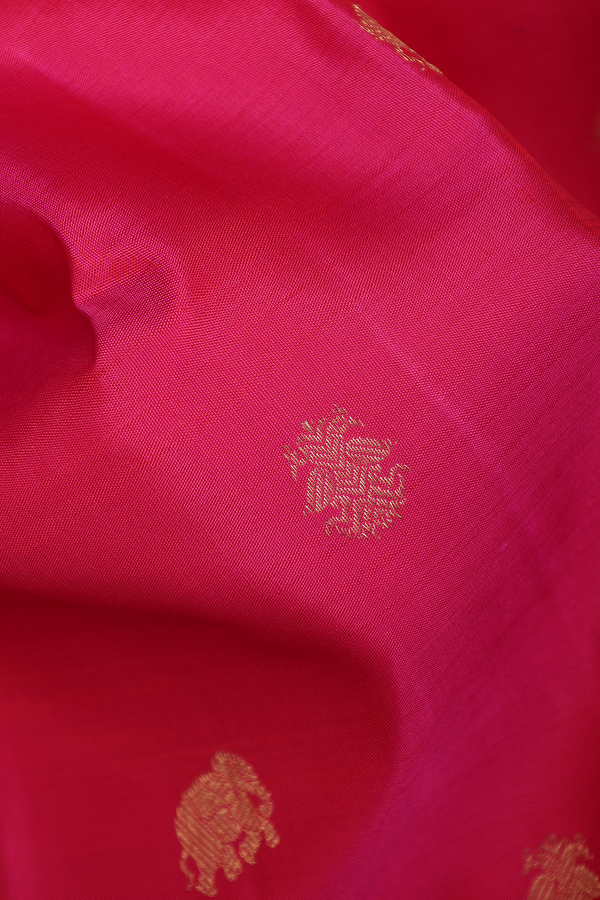Iruthalai Pakshi Buttas Rani Pink Kanchipuram Silk Saree
