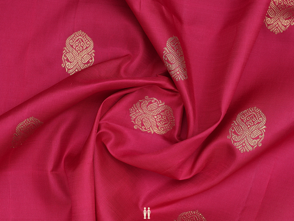Iruthalai Pakshi Buttas Red Kanchipuram Silk Blouse Material