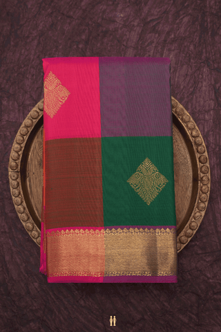Iruthalai Pakshi Motifs Multicolor Kanchipuram Silk Saree