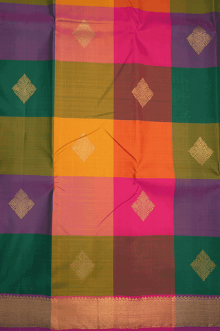 Iruthalai Pakshi Motifs Multicolor Kanchipuram Silk Saree