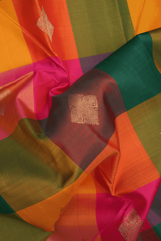 Iruthalai Pakshi Motifs Multicolor Kanchipuram Silk Saree