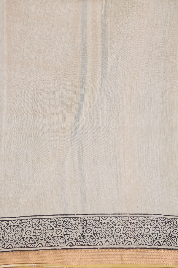 Mangalagiri Cotton Saree Greenish Brown With Printed Design