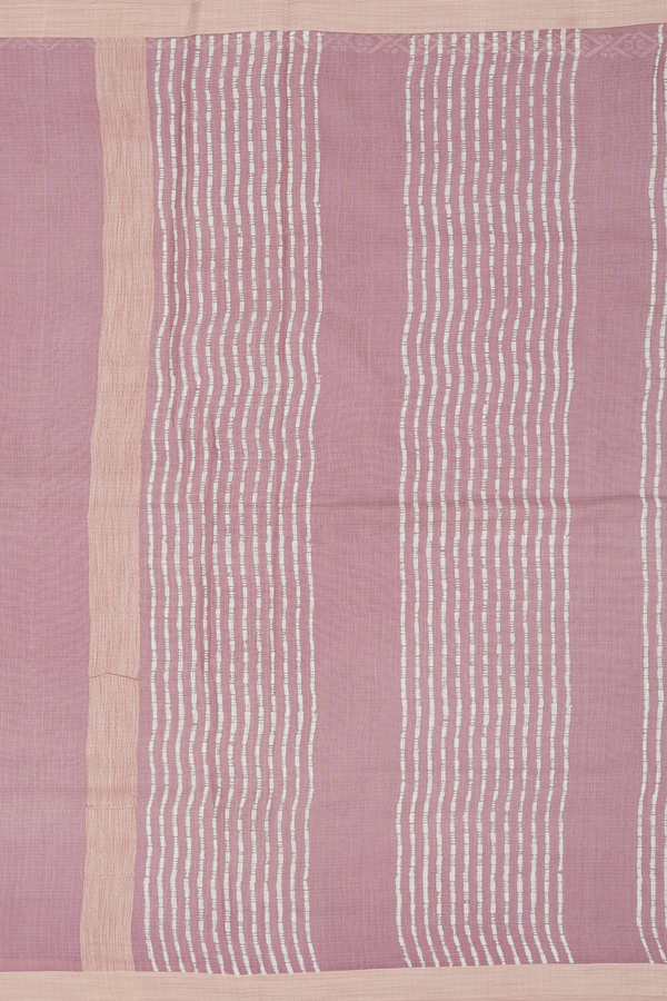 Kota Cotton Saree In Dusty Rose Brown With Floral Design