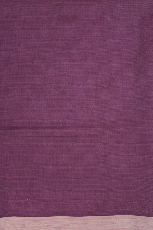 Kota Cotton Saree In Plum Brown With Printed Design