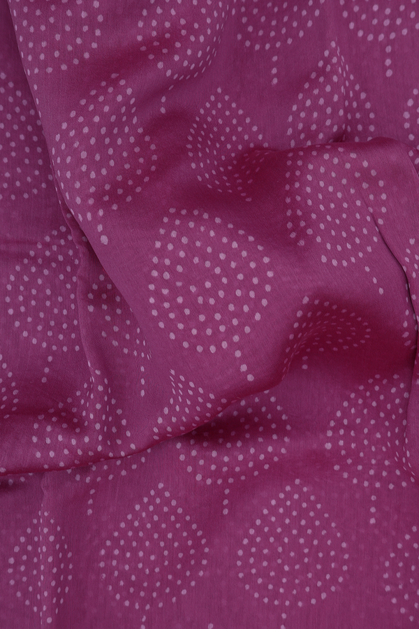 Chanderi Silk Cotton Saree Purple Rose With Printed Design