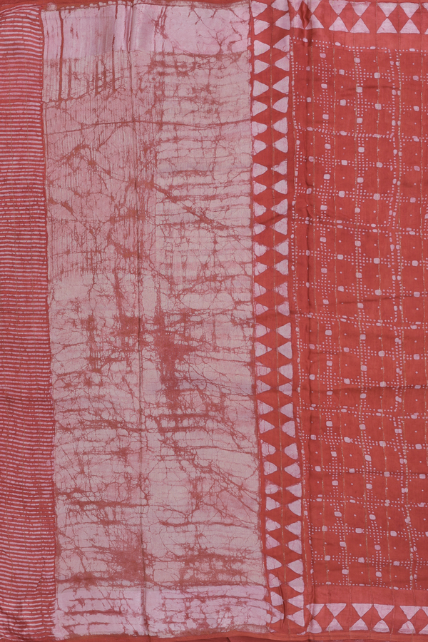 Modal Silk Saree In Dusty Red With Allover Design