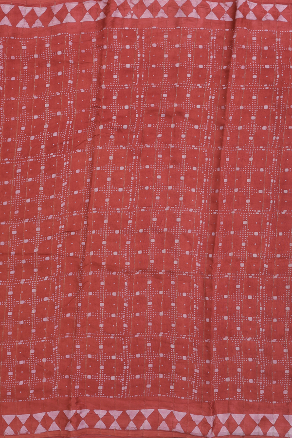 Modal Silk Saree In Dusty Red With Allover Design
