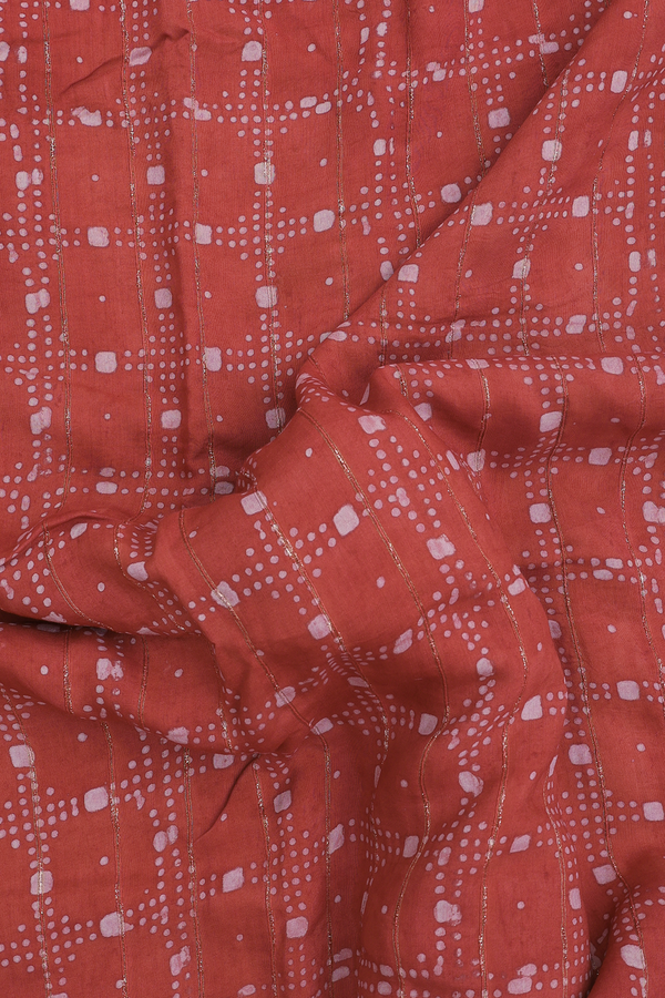 Modal Silk Saree In Dusty Red With Allover Design
