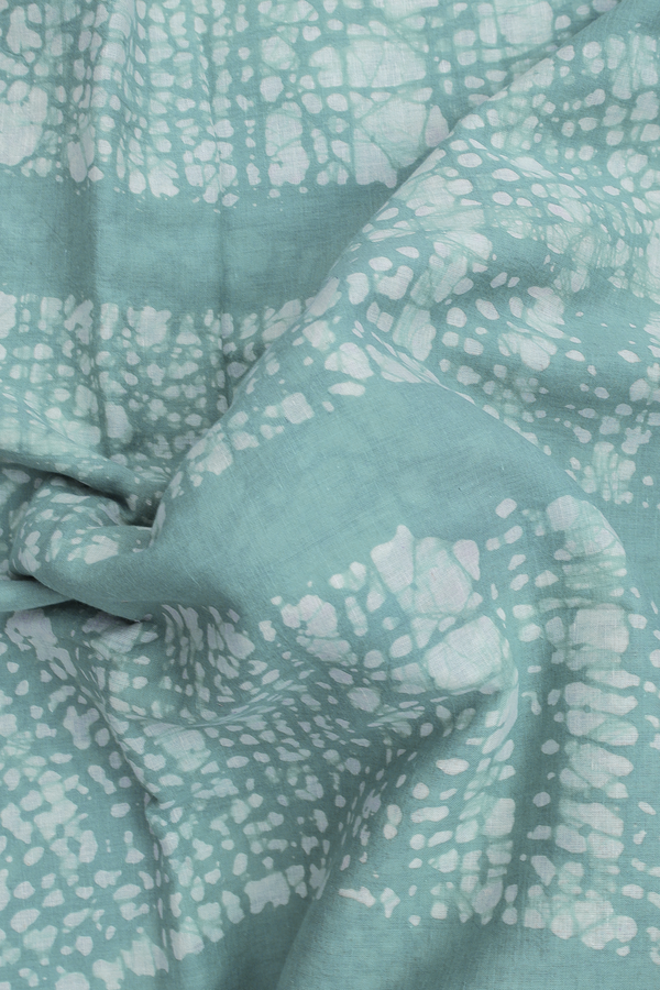 Jaipur Cotton Saree In Aegean Blue With Printed Design