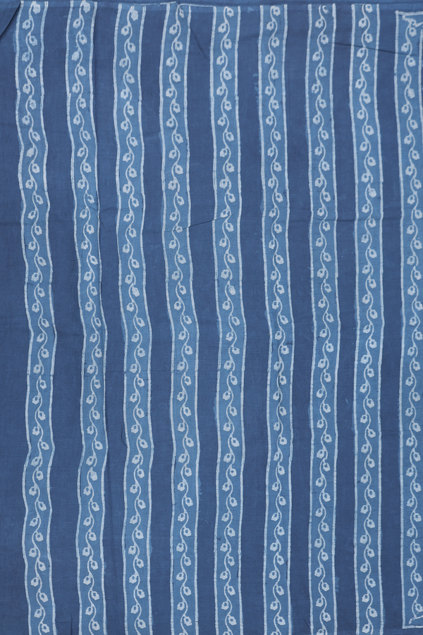 Jaipur Cotton Saree In Capri Blue With Floral Design