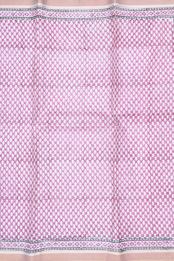 Tussar Silk Saree In Mauve With Printed Buttas