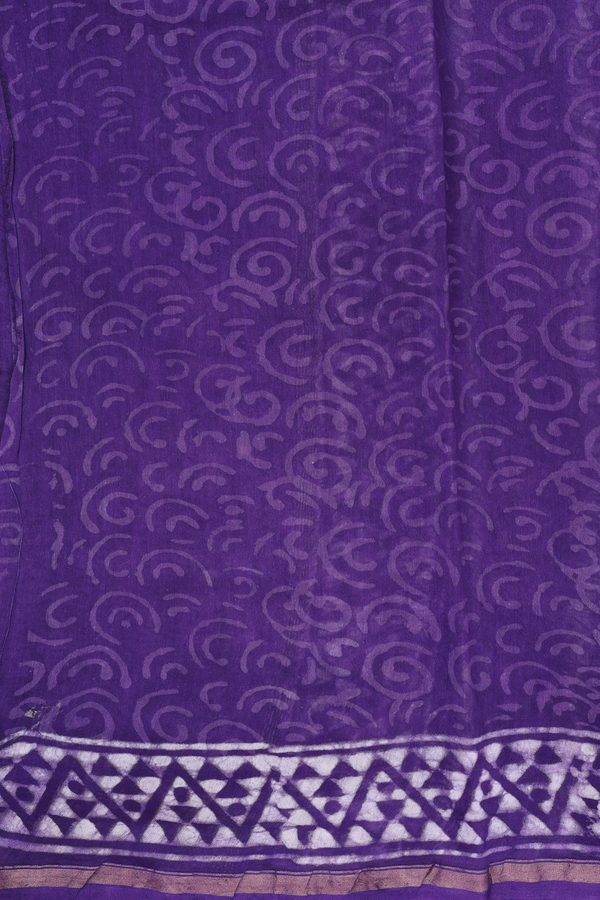Chanderi Cotton Saree In Purple With Floral Buttas