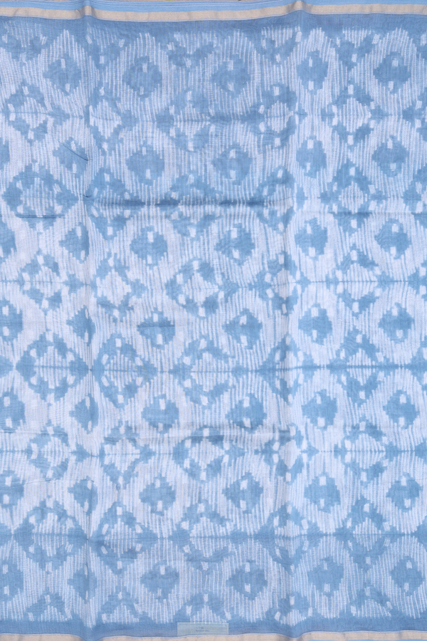 Chanderi Cotton Saree In Dusty Blue With Allover Design