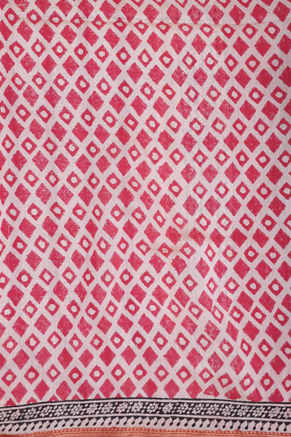 Mangalagiri Cotton Saree In Rust Red With Printed Design