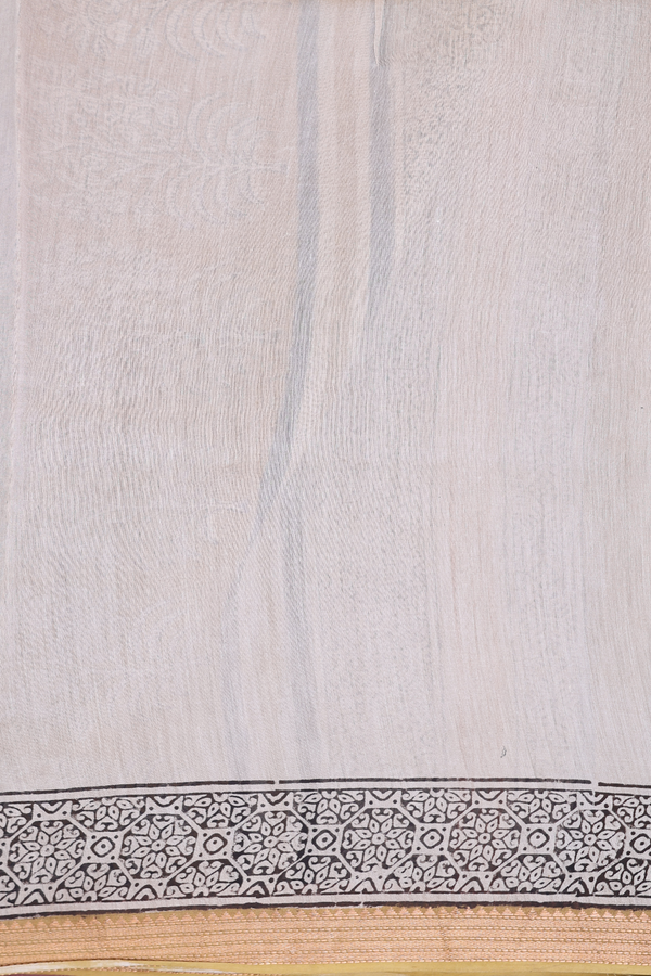 Mangalagiri Cotton Saree Greenish Brown With Printed Design