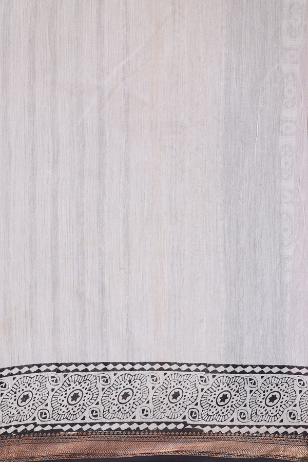 Mangalagiri Cotton Saree In Cream With Printed Design
