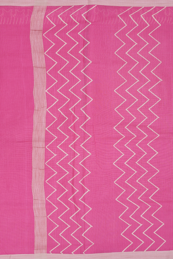 Kota Cotton Saree In Pink With Allover Design