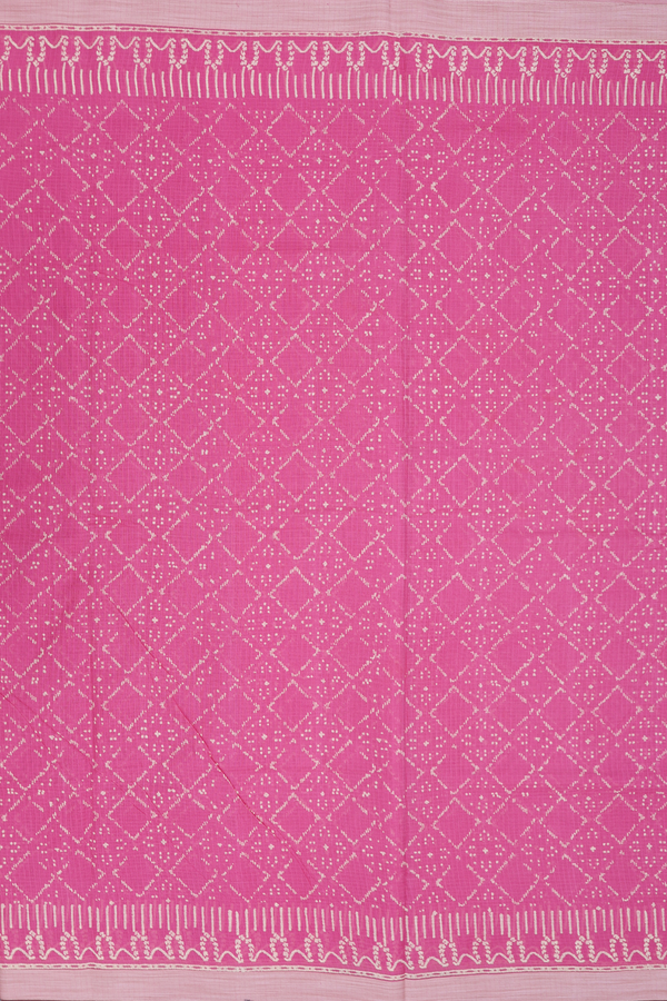 Kota Cotton Saree In Pink With Allover Design