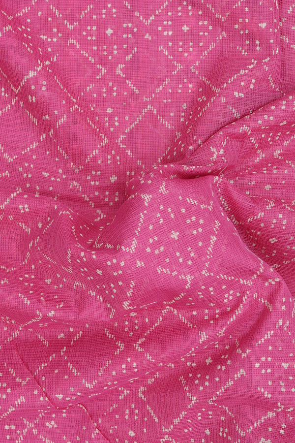 Kota Cotton Saree In Pink With Allover Design