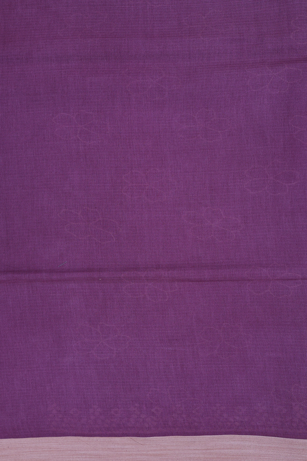 Kota Cotton Saree In Grape Purple With Floral Design