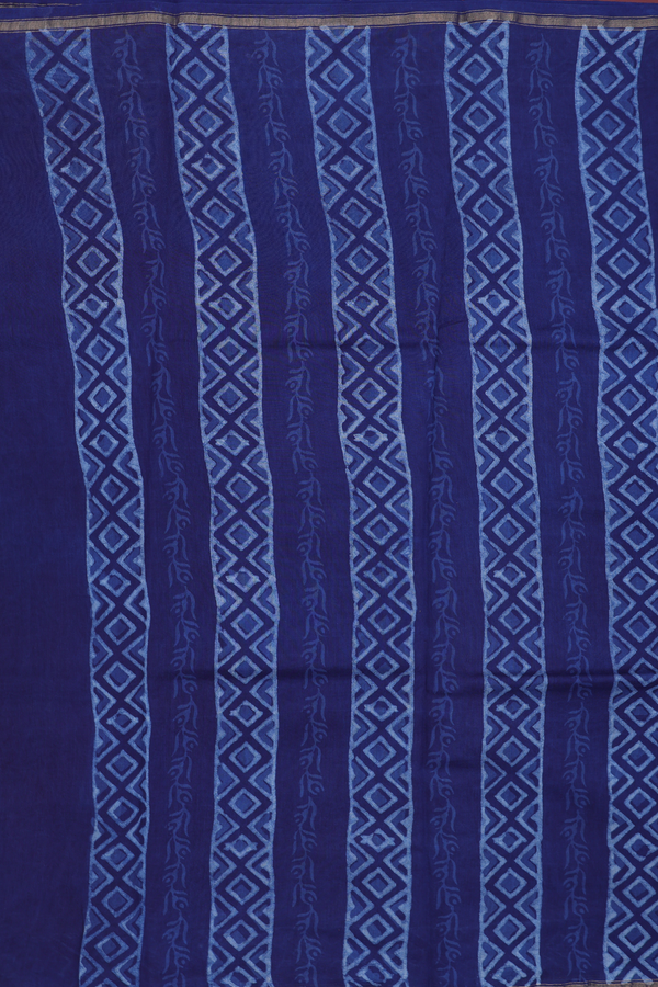 Chanderi Cotton Saree In Blue With Arrow Printed Design