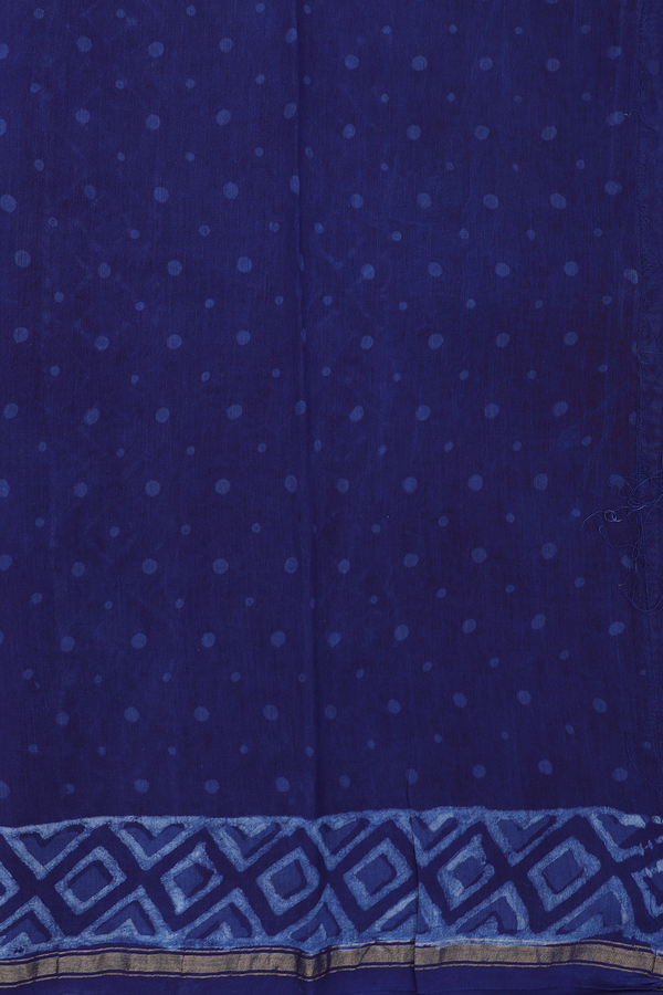 Chanderi Cotton Saree In Blue With Arrow Printed Design