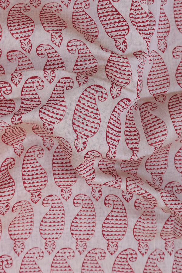 Chanderi Cotton Saree In Cream Color With Printed Design